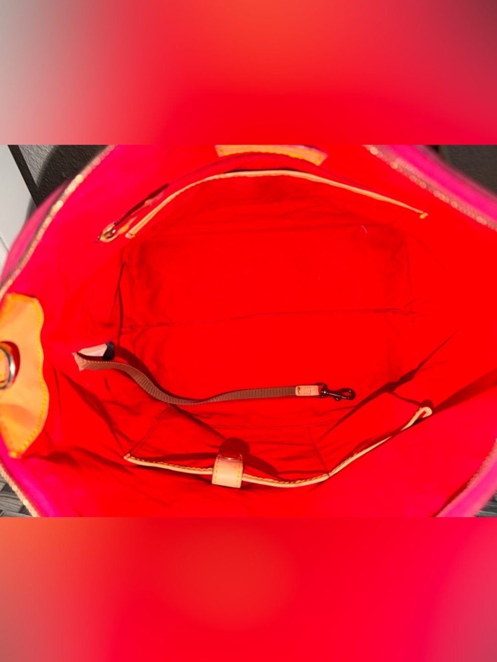 Dooney & Bourke Patent Leather Top Handle Satchel in Red Orange - Leather trim - Picture 8 of 16